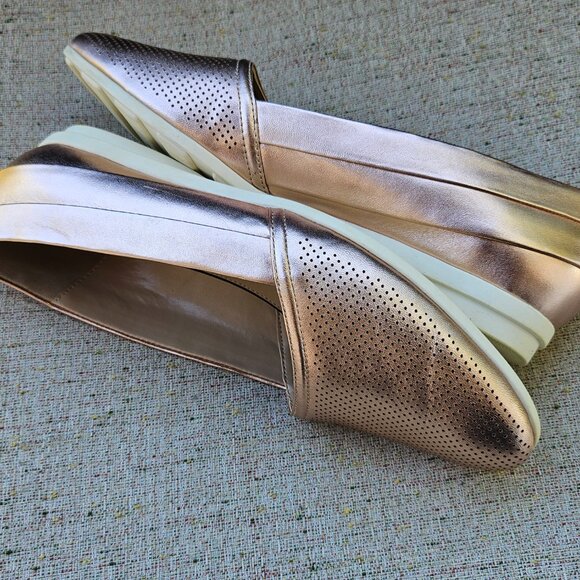 H by Halston Women "Leah" Rose Gold Perforated Leather Slip-On Loafers, Size 9.5 - Picture 11 of 15